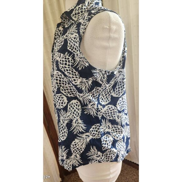 F19 St John's Bay pineapple button up blouse - Picture 9 of 9